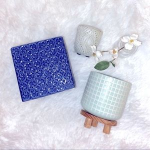 ceramics | blue garden planters 3 ct